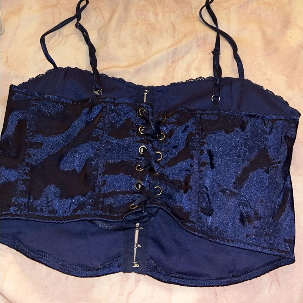 Lace-Up Blue Corset Top PACSUN